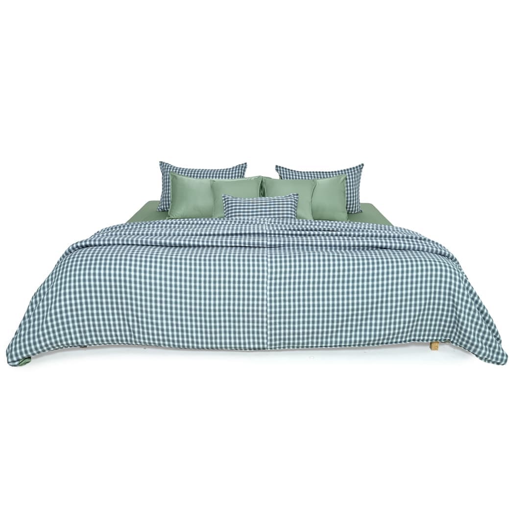 Linen Blend AC Comforter With 2 Pillow Cases and 1 Breakfast Pillow - Nordic