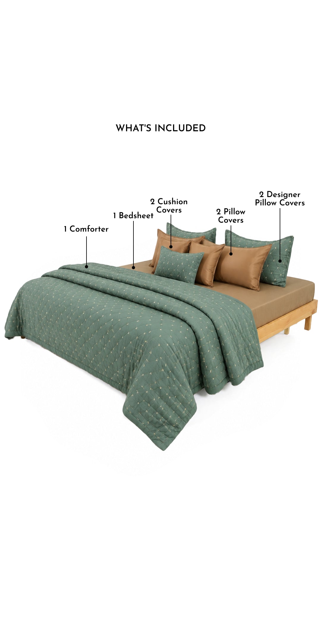 Zarf Luxe Comforter Micro Peached Vegan set of 8 - Marquee