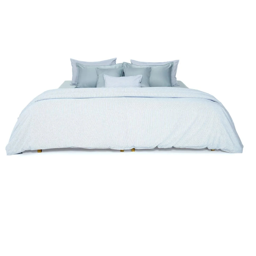 Zarf Linen Blend Bedding Set Of 9 - Breeze