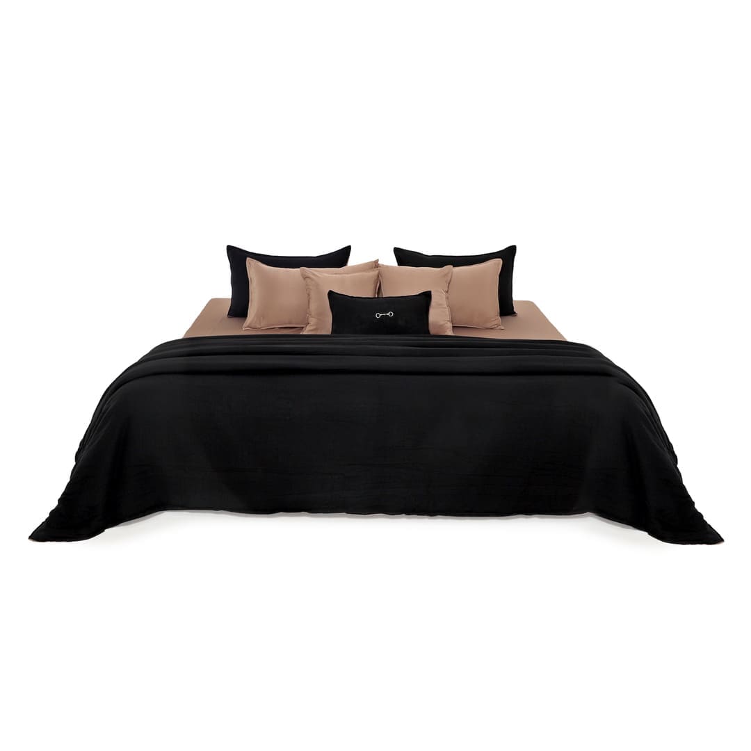 Linen Blend AC Comforter With 2 Pillow Cases and 1 Breakfast Pillow - Cosmos