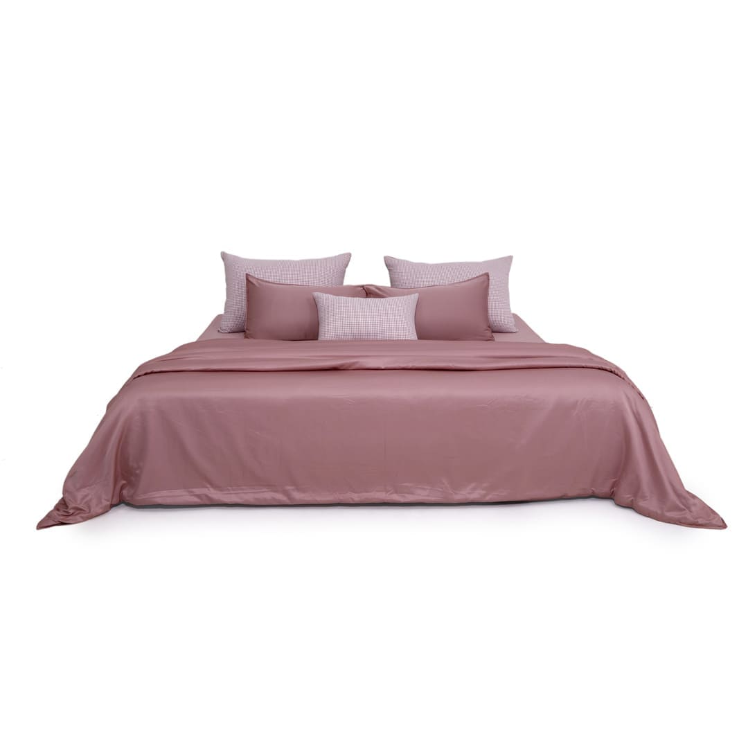 ZARF Italian Staple Weave Comforter With 2 Designer Pillow Cases 1 Breakfast Cushion Cover - Sorbet