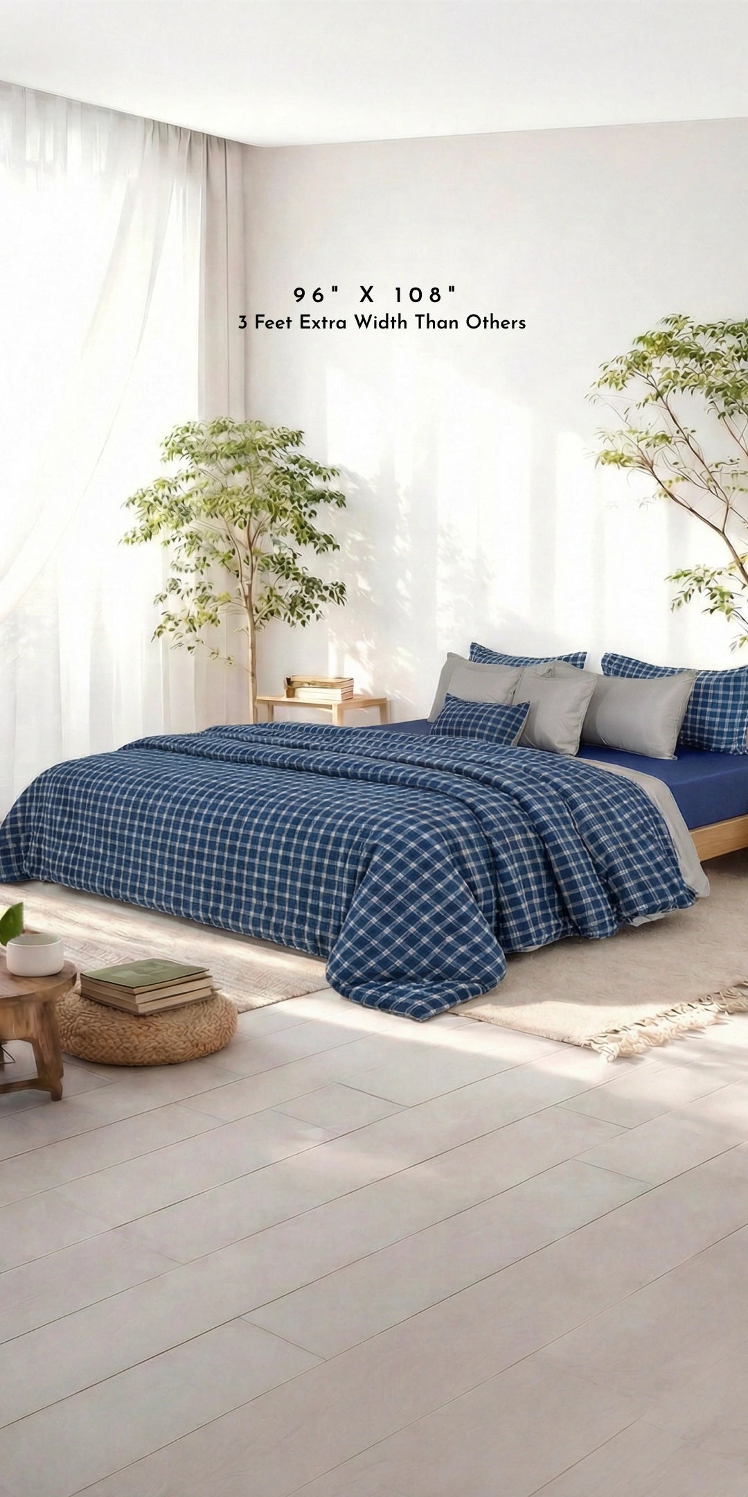Linen Blend AC Comforter With 2 Pillow Cases and 1 Breakfast Pillow - Texon