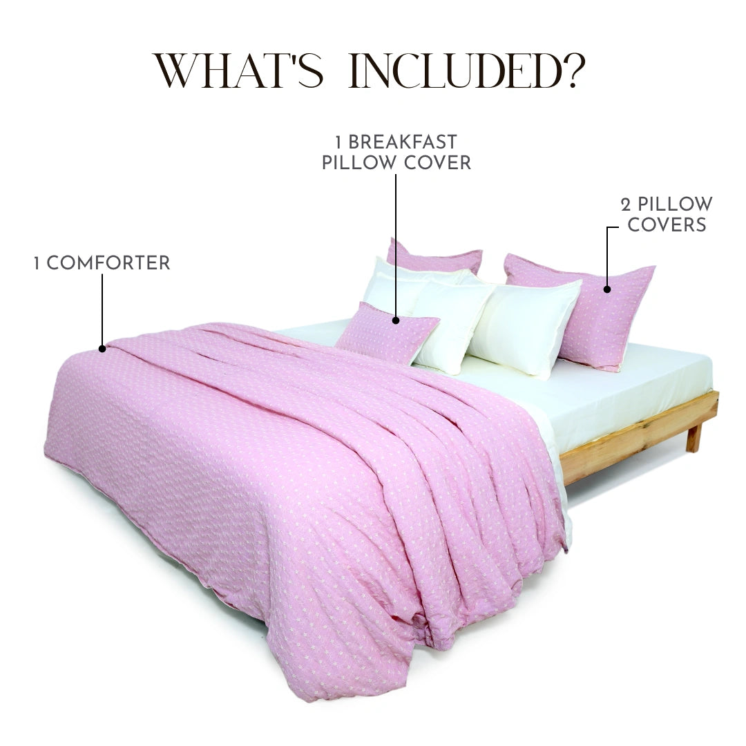 Zarf Luxe Comforter With 2 Pillow Cases and 1 Breakfast Pillow For Single Size Bed - Étoile