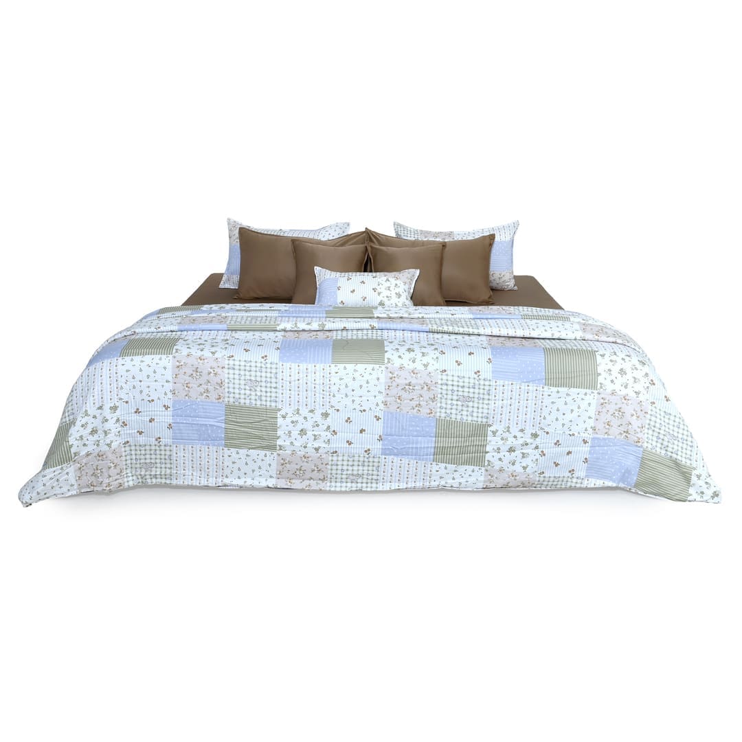 Zarf AC Comforter With 2 Pillow Cases and 1 Breakfast Pillow For Single Size Bed- Vara