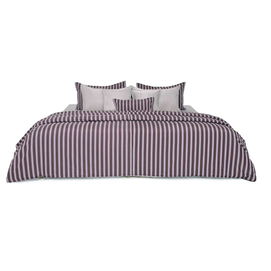 Linen Blend AC Comforter With 2 Pillow Cases and 1 Breakfast Pillow - Truffle