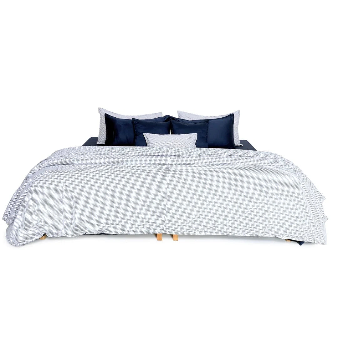 Zarf Linen Blend Bedding Set Of 9 - Inkwave