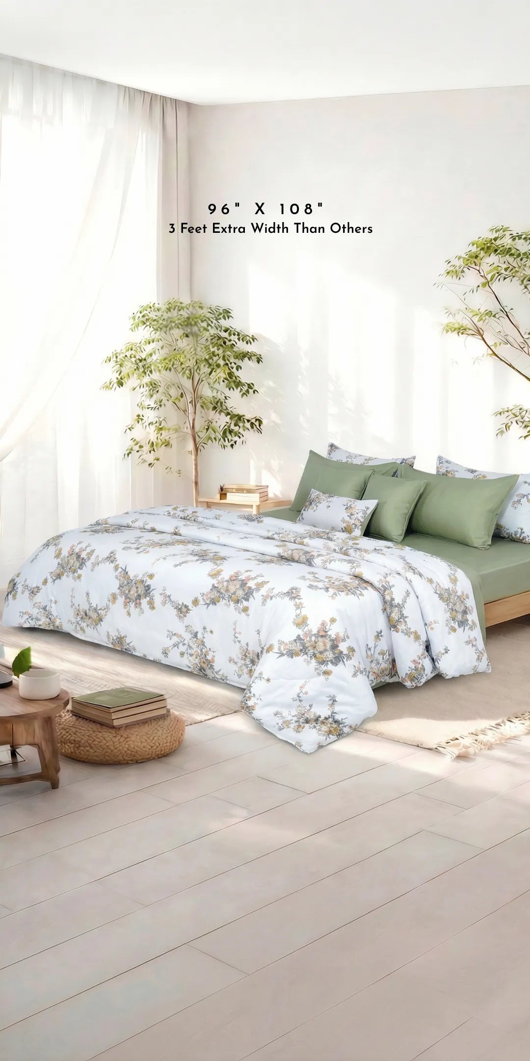 Zarf AC Comforter With 2 Pillow Cases and 1 Breakfast Pillow - Ember