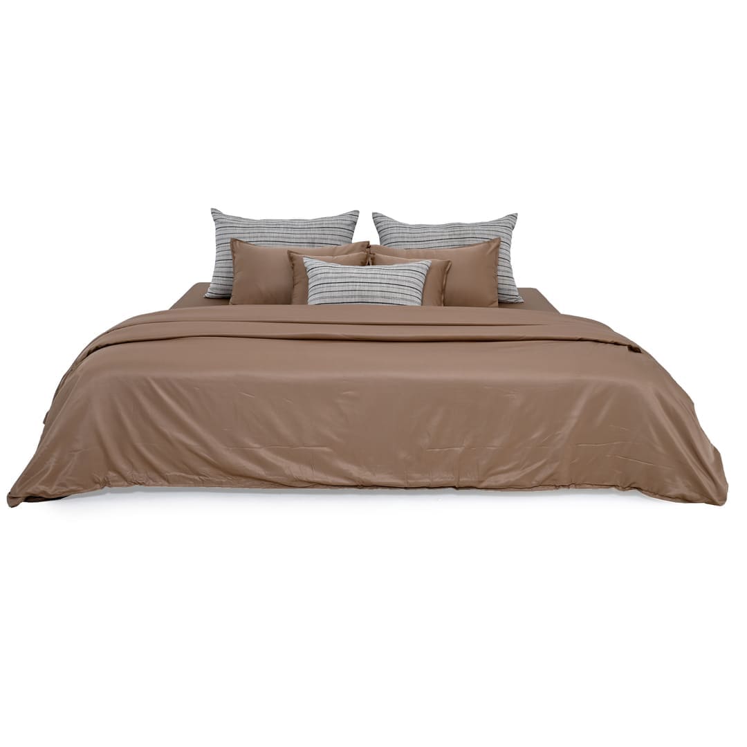 ZARF Italian Staple Weave Comforter With 2 Designer Pillow Cases 1 Breakfast Cushion Cover - Roux