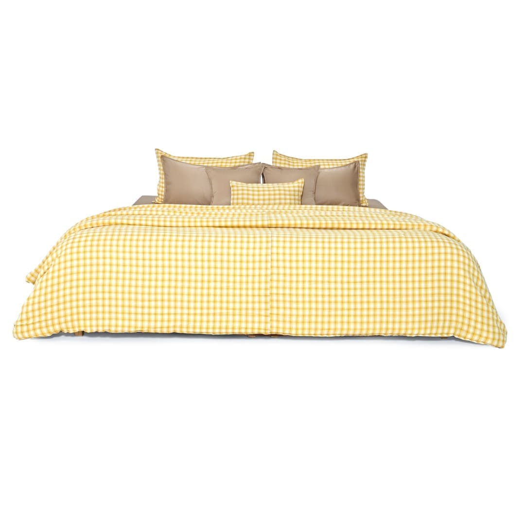 Linen Blend AC Comforter With 2 Pillow Cases and 1 Breakfast Pillow - Maple