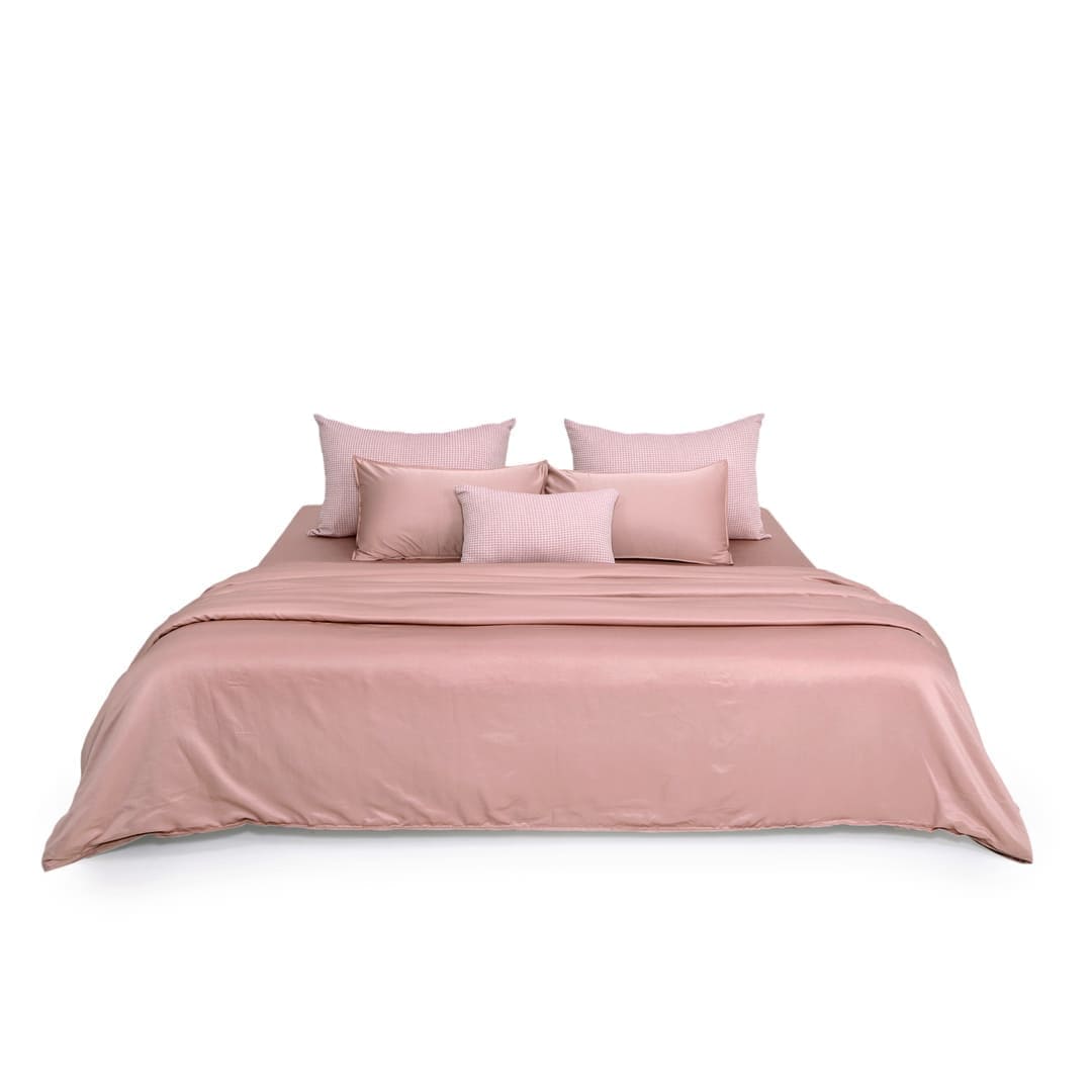 ZARF Italian Staple Weave Comforter With 2 Designer Pillow Cases 1 Breakfast Cushion Cover - Amour