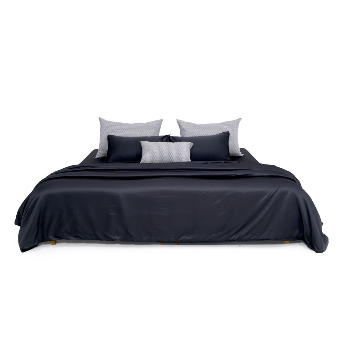 Zarf Italian Staple Weave Bedding Set Of 7- Kuro