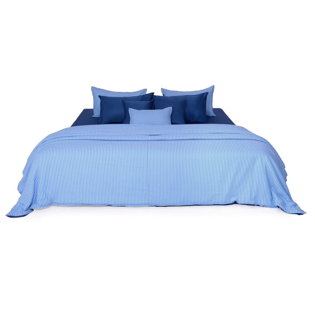 Zarf Linen Blend Bedding Set Of 9 - Sail