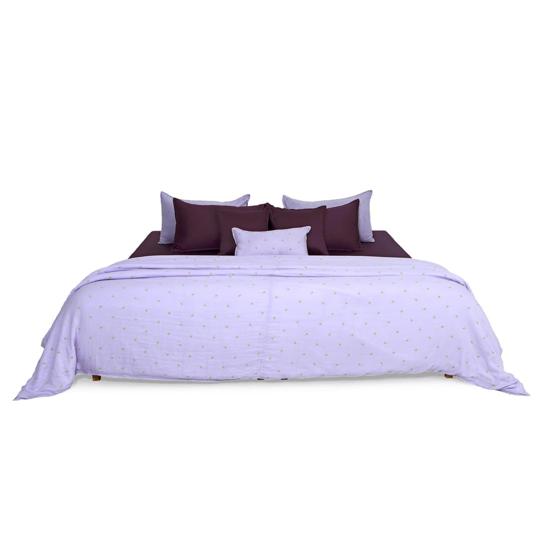 Linen Blend AC Comforter With 2 Pillow Cases and 1 Breakfast Pillow - Reve