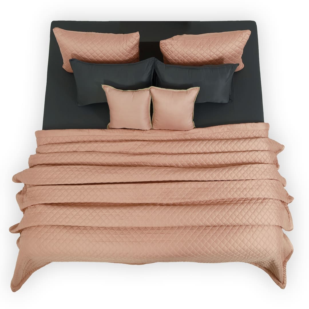 Zarf California King Size AC Comforters With 2 Pillow Cases & 2 Cushion Covers - Sakura