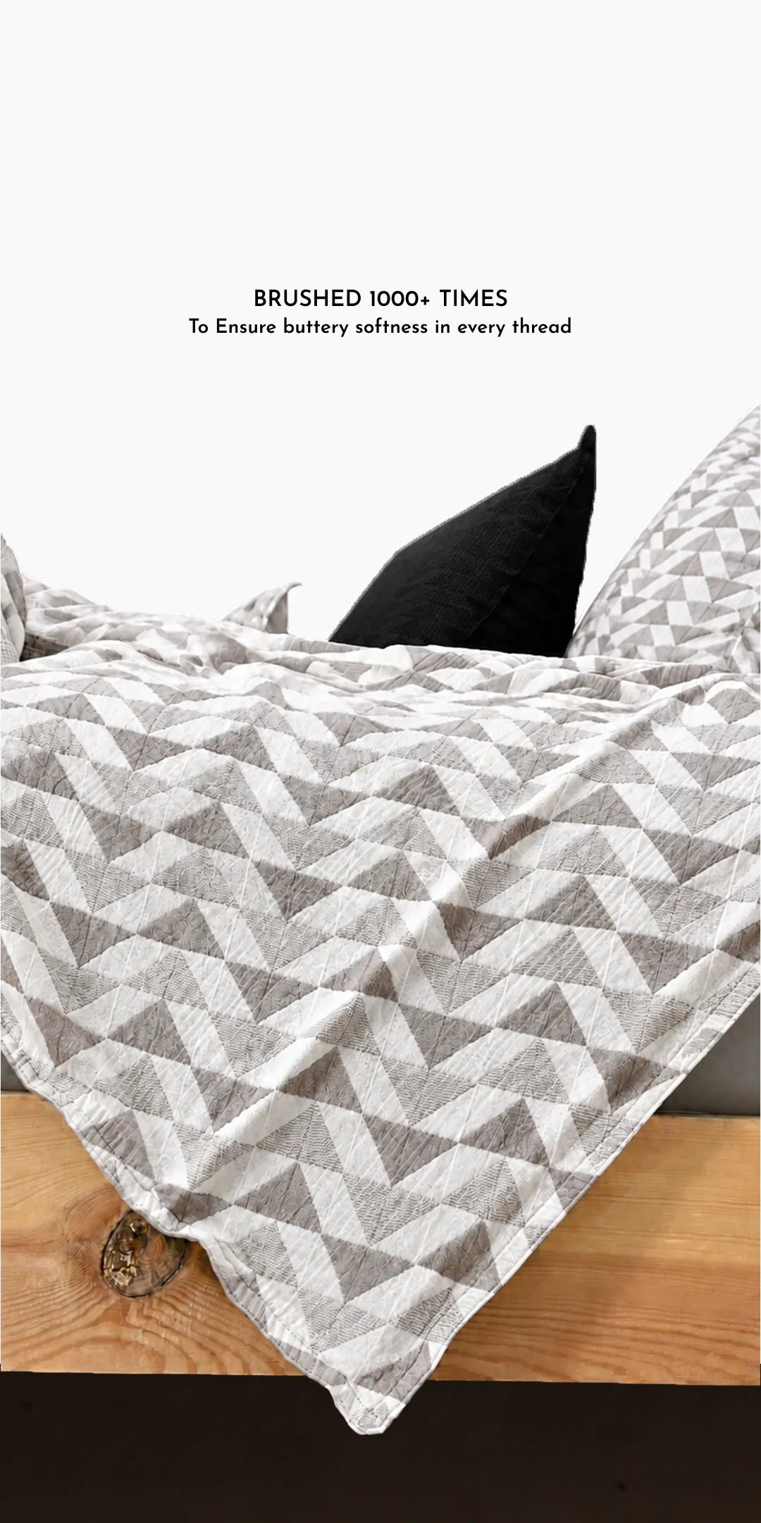 Zarf Plush Baby Size AC Blanket With One Pillow Cover - Celestial Grey