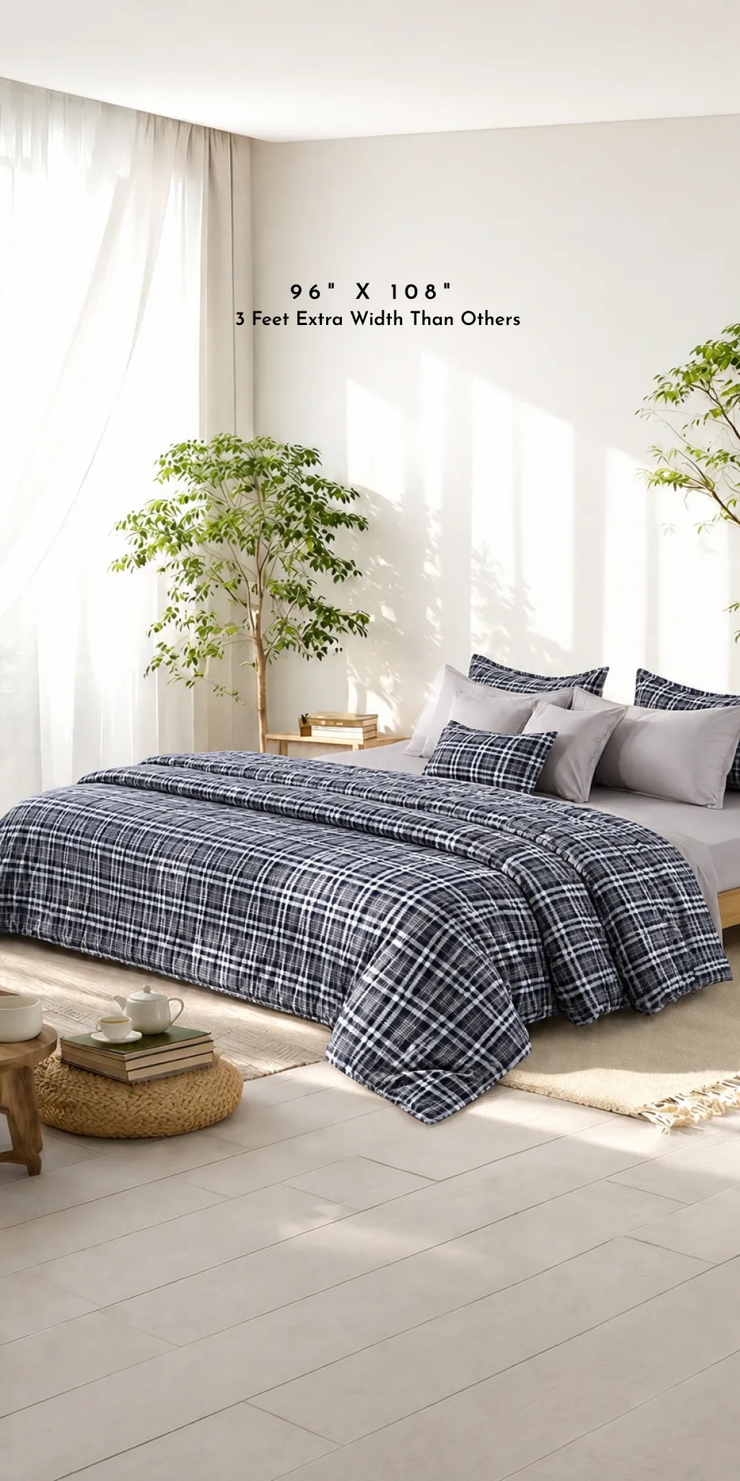Linen Blend AC Comforter With 2 Pillow Cases and 1 Breakfast Pillow - Beaumont