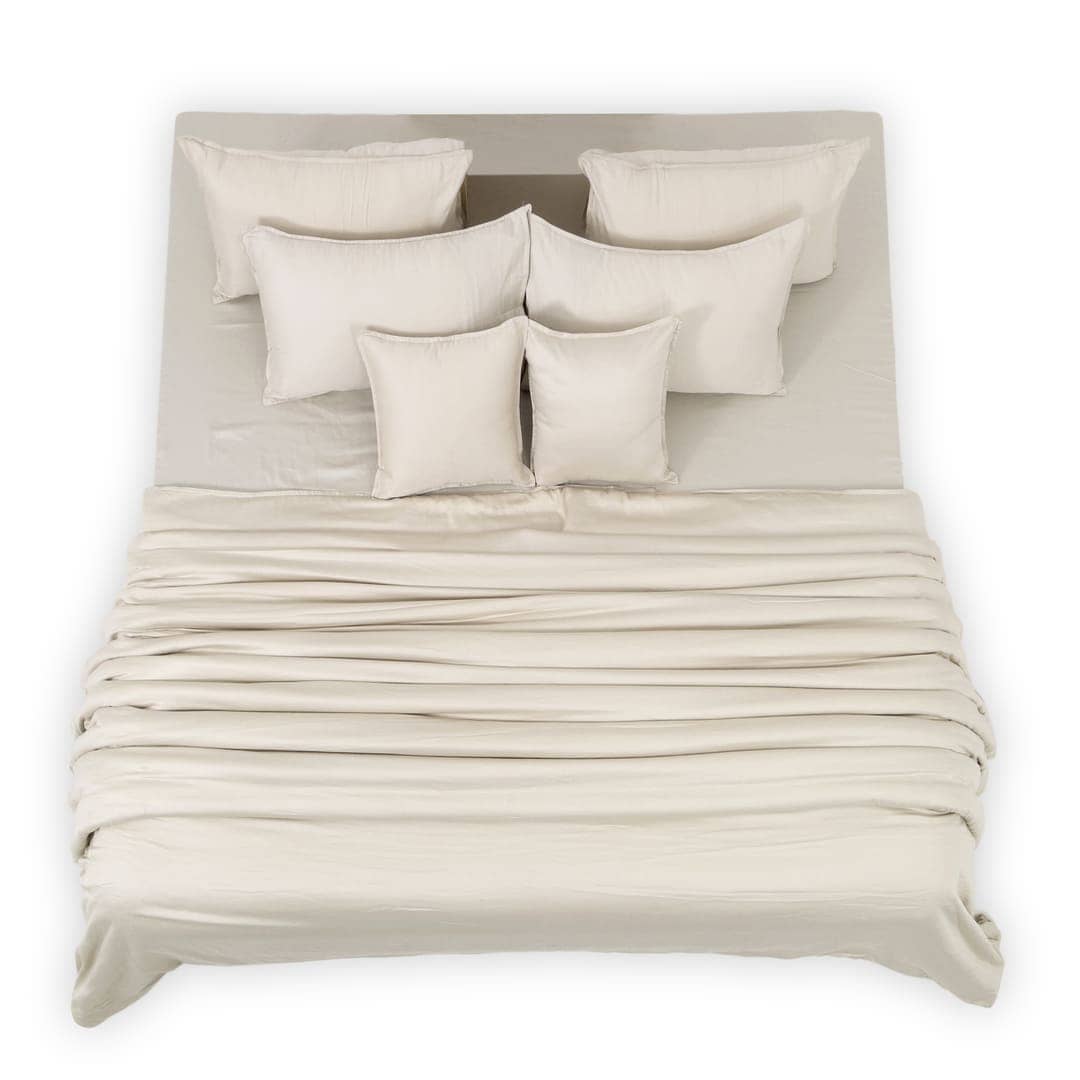 Zeries Egyptian Cotton Bedsheets With 2 Pillow Cases & 2 Cushion Covers - Shell