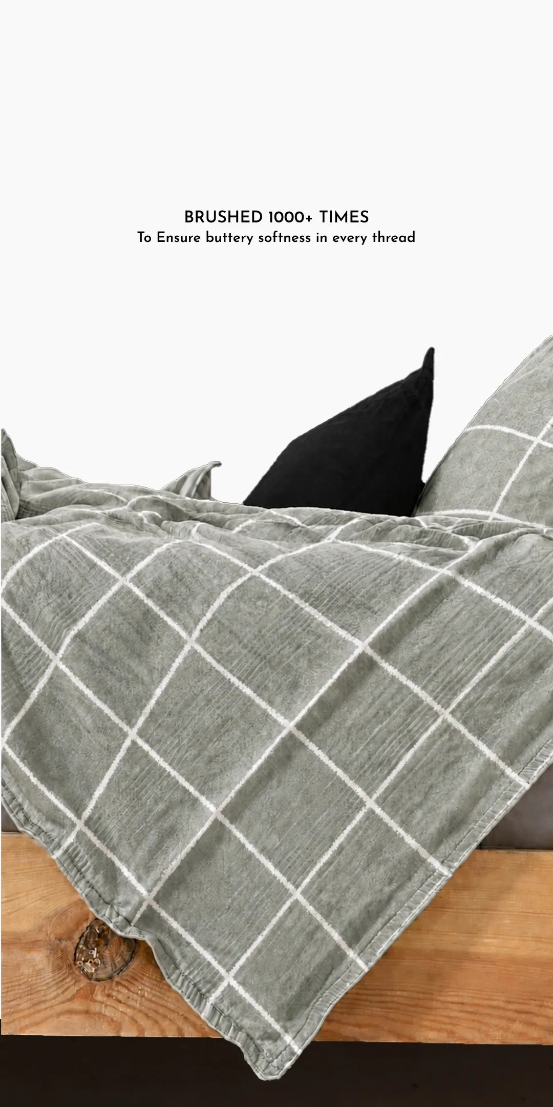 Zarf Plush Baby Size AC Blanket With One Pillow Cover - Moonstone