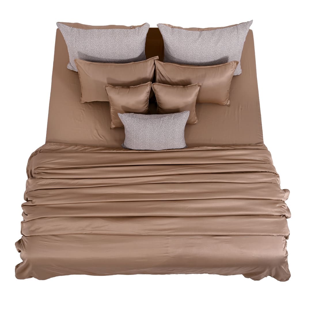 ZARF Italian Staple Weave Comforter With 2 Designer Pillow Cases 1 Breakfast Cushion Cover - Cove