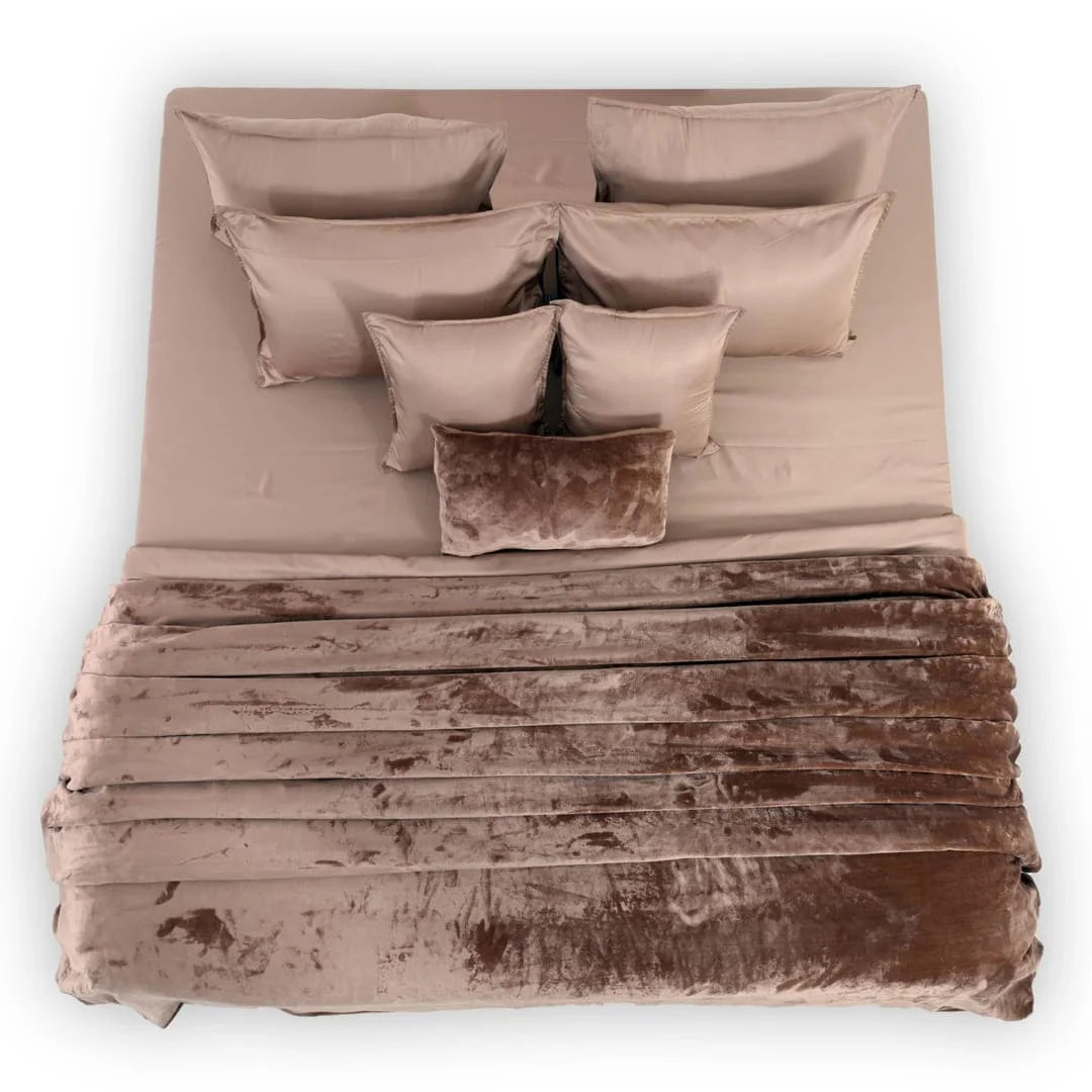 Zarf Premium AC Dohar With Two Pillow Covers & One Breakfast Cushion Cover - Brownstone