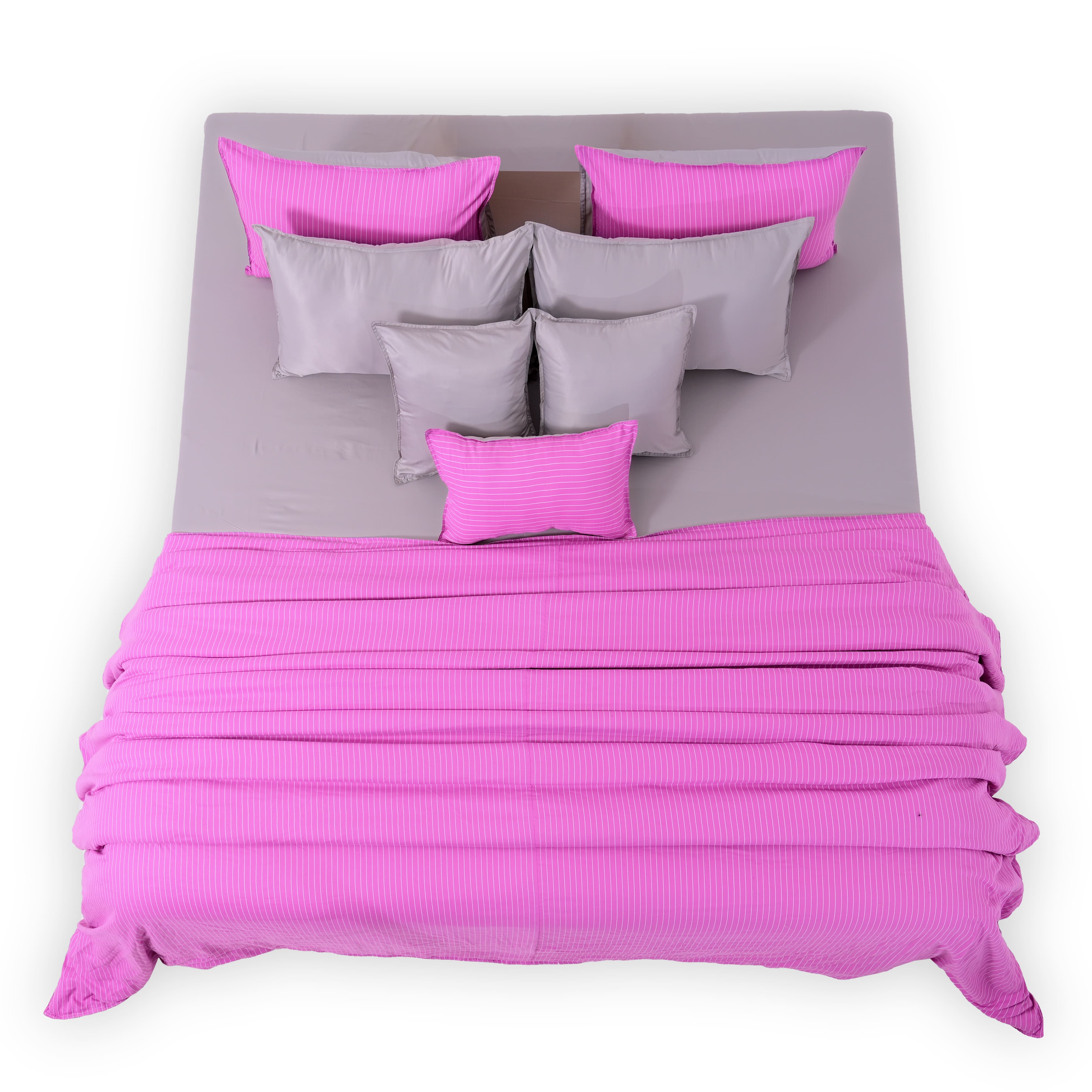 Linen Blend AC Comforter With 2 Pillow Cases and 1 Breakfast Pillow - Noor