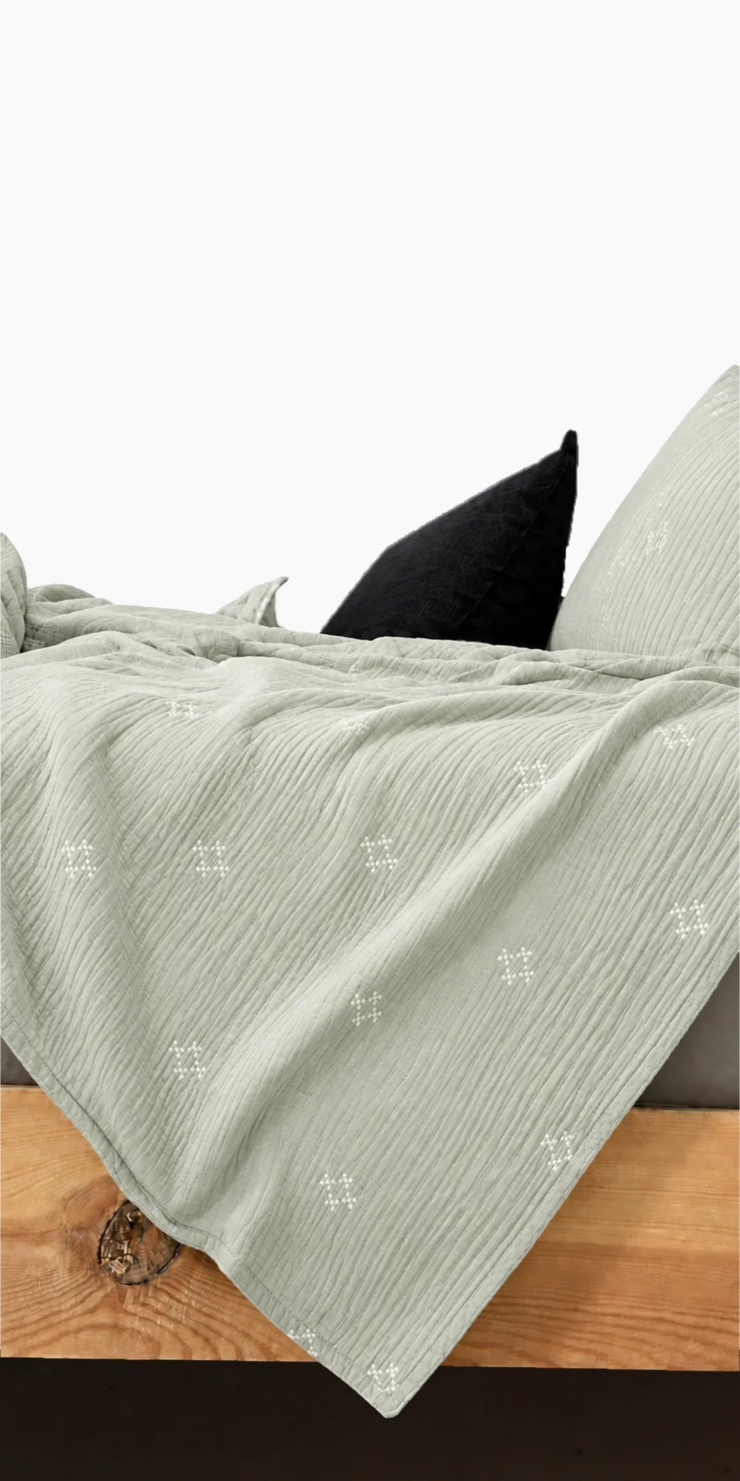 Zarf California King Size Plush Cotton AC Blanket With 2 Pillow Cases - Emerald Glory