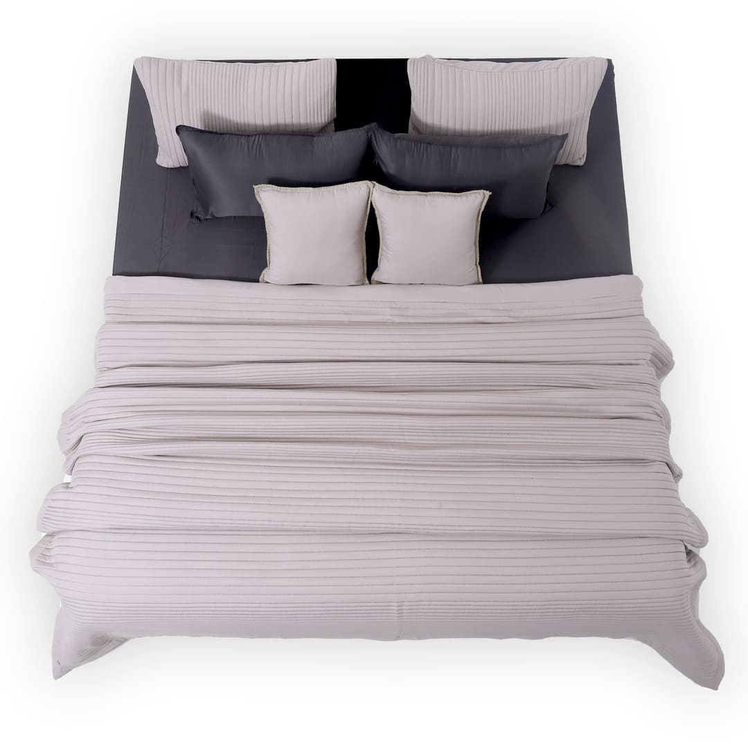 Zarf California King Size AC Comforters With 2 Pillow Cases & 2 Cushion Covers - Dusk