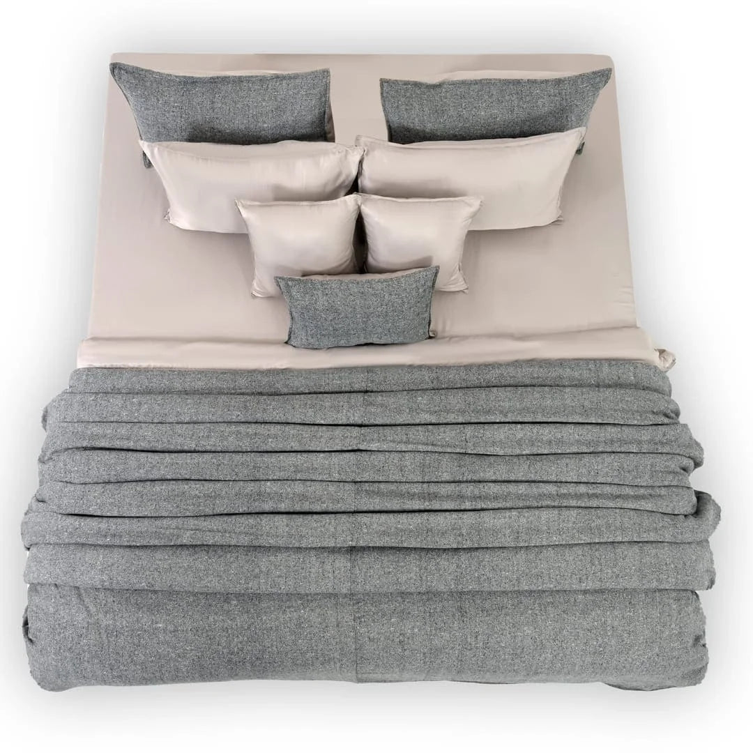 Linen Blend AC Comforter With 2 Pillow Cases and 1 Breakfast Pillow - Harbour