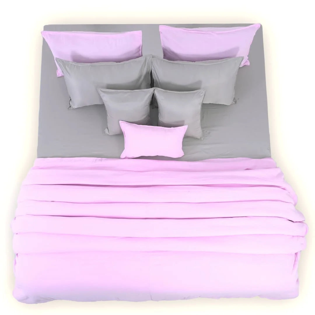 Linen Blend AC Comforter With 2 Pillow Cases and 1 Breakfast Pillow - Promenade