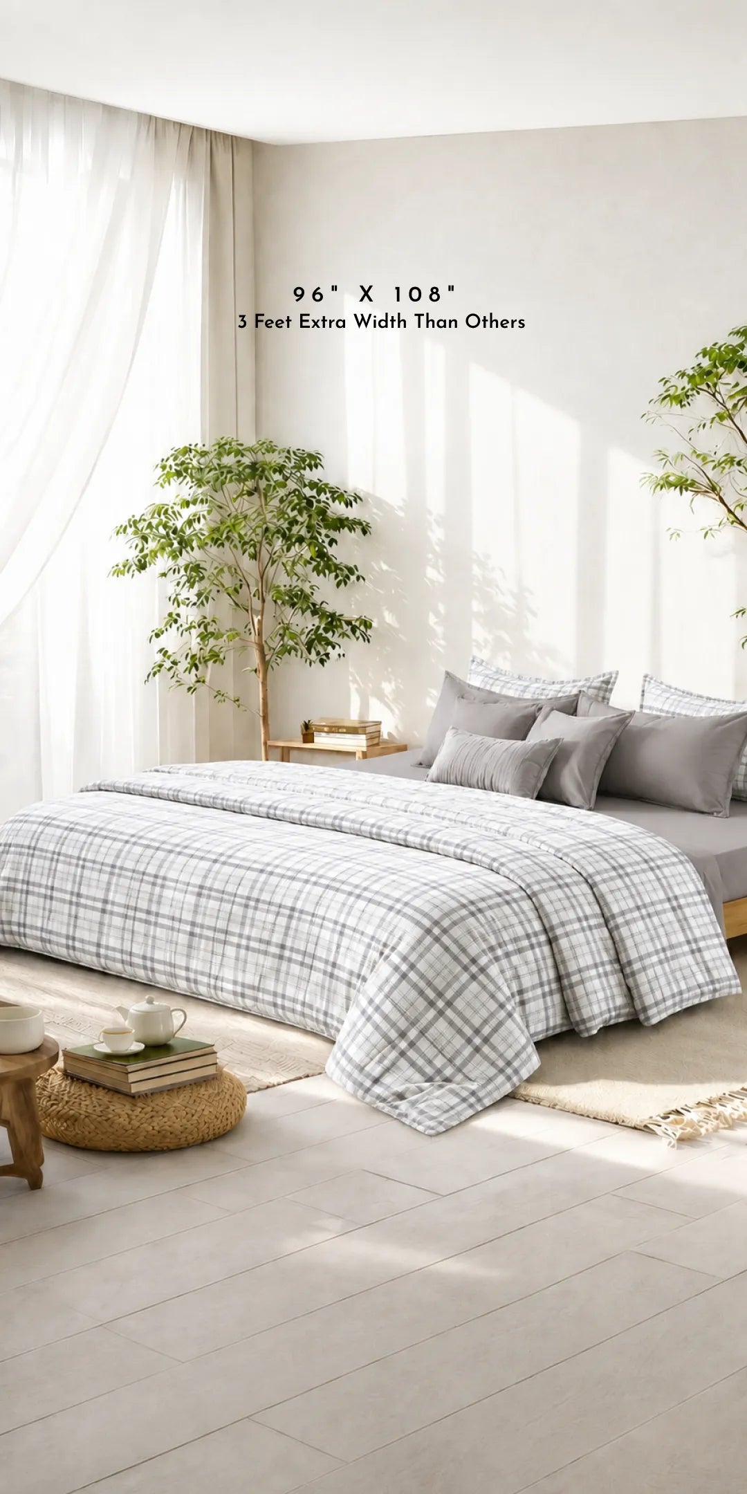 Linen Blend AC Comforter With 2 Pillow Cases and 1 Breakfast Pillow - Waverly
