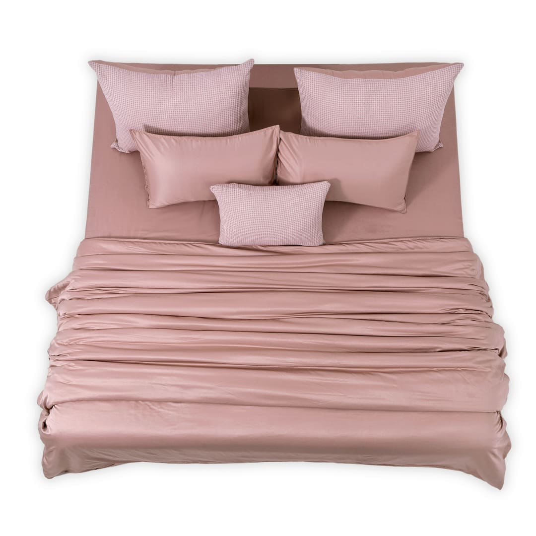 ZARF Italian Staple Weave Comforter With 2 Designer Pillow Cases 1 Breakfast Cushion Cover - Amour