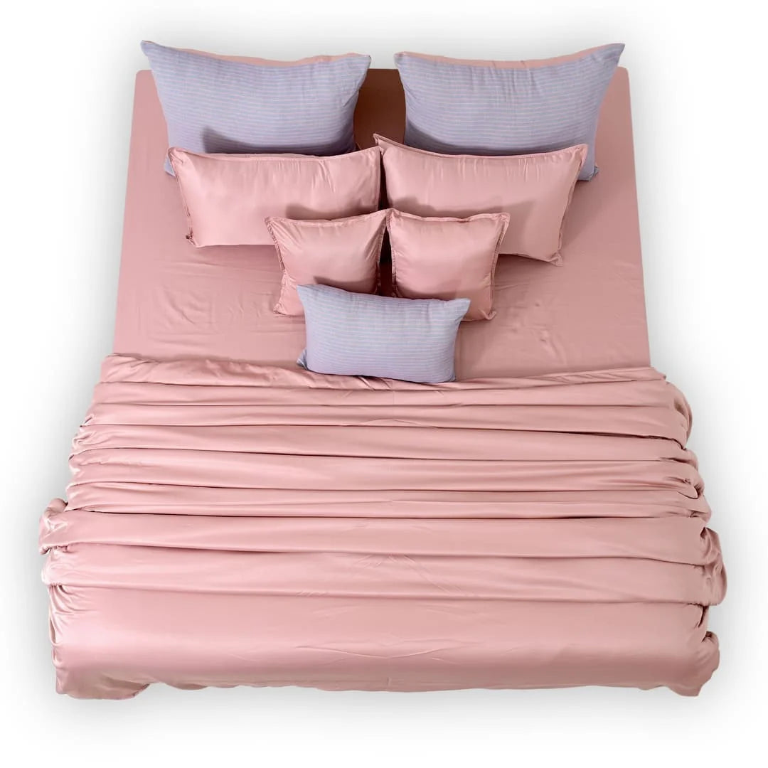 ZARF Italian Staple Weave Comforter With 2 Designer Pillow Cases 1 Breakfast Cushion Cover - Bijoux