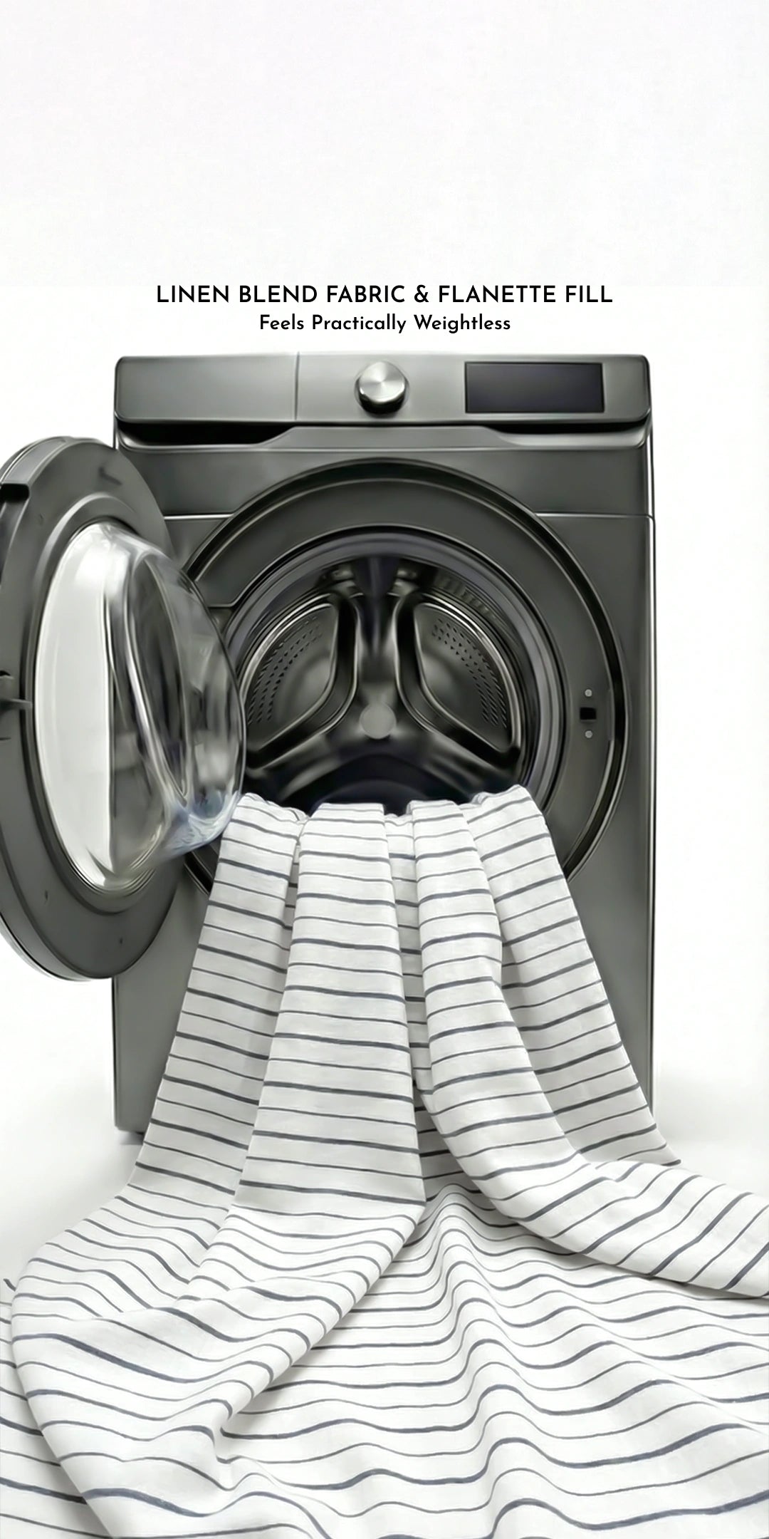 Linen Blend AC Comforter With 2 Pillow Cases and 1 Breakfast Pillow - Arden