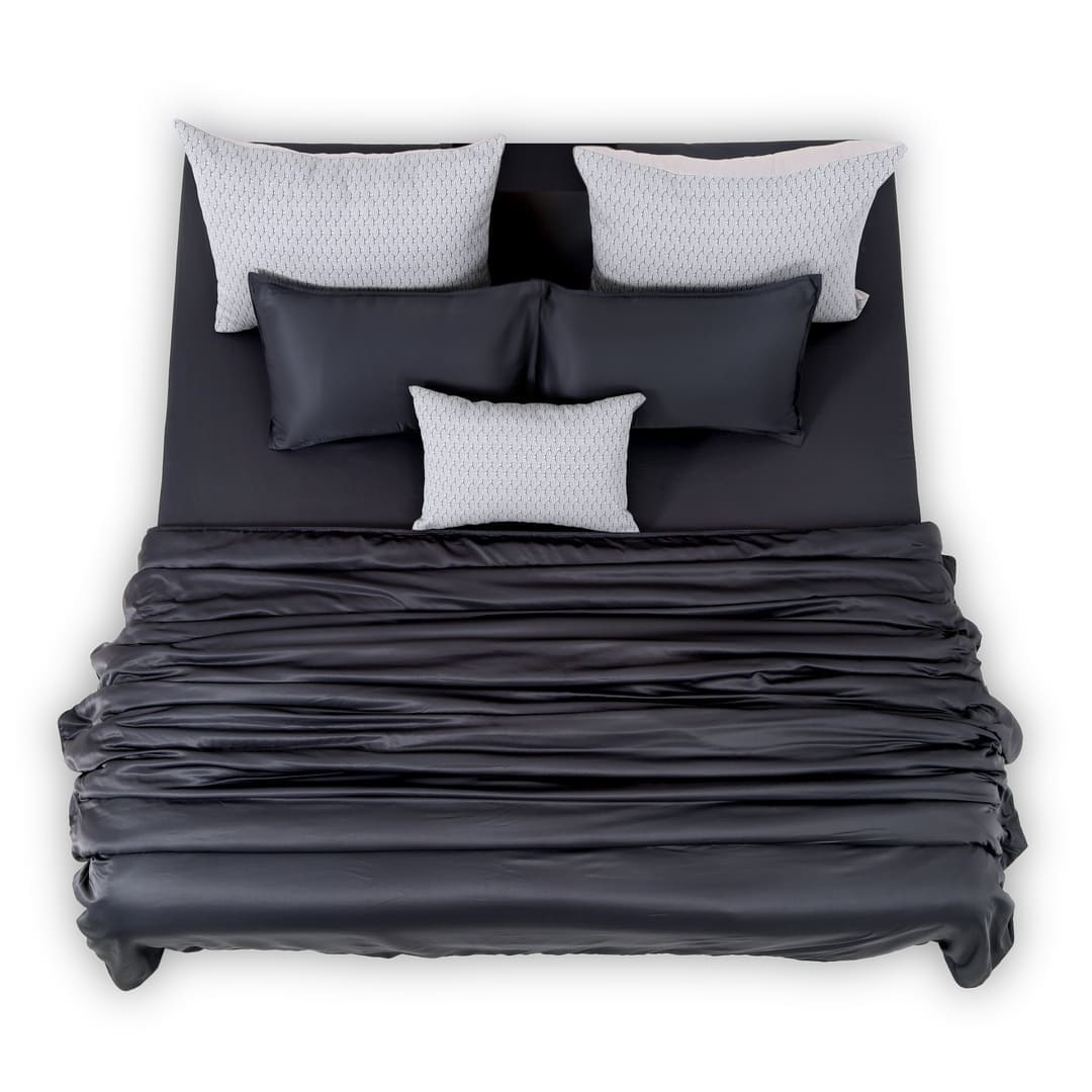 Zarf Italian Staple Weave Bedding Set Of 7- Kuro