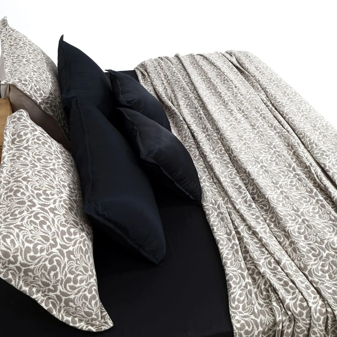 Zarf King Size Pure Cotton Cottage Comforter with 2 Pillowcases - Oatshade