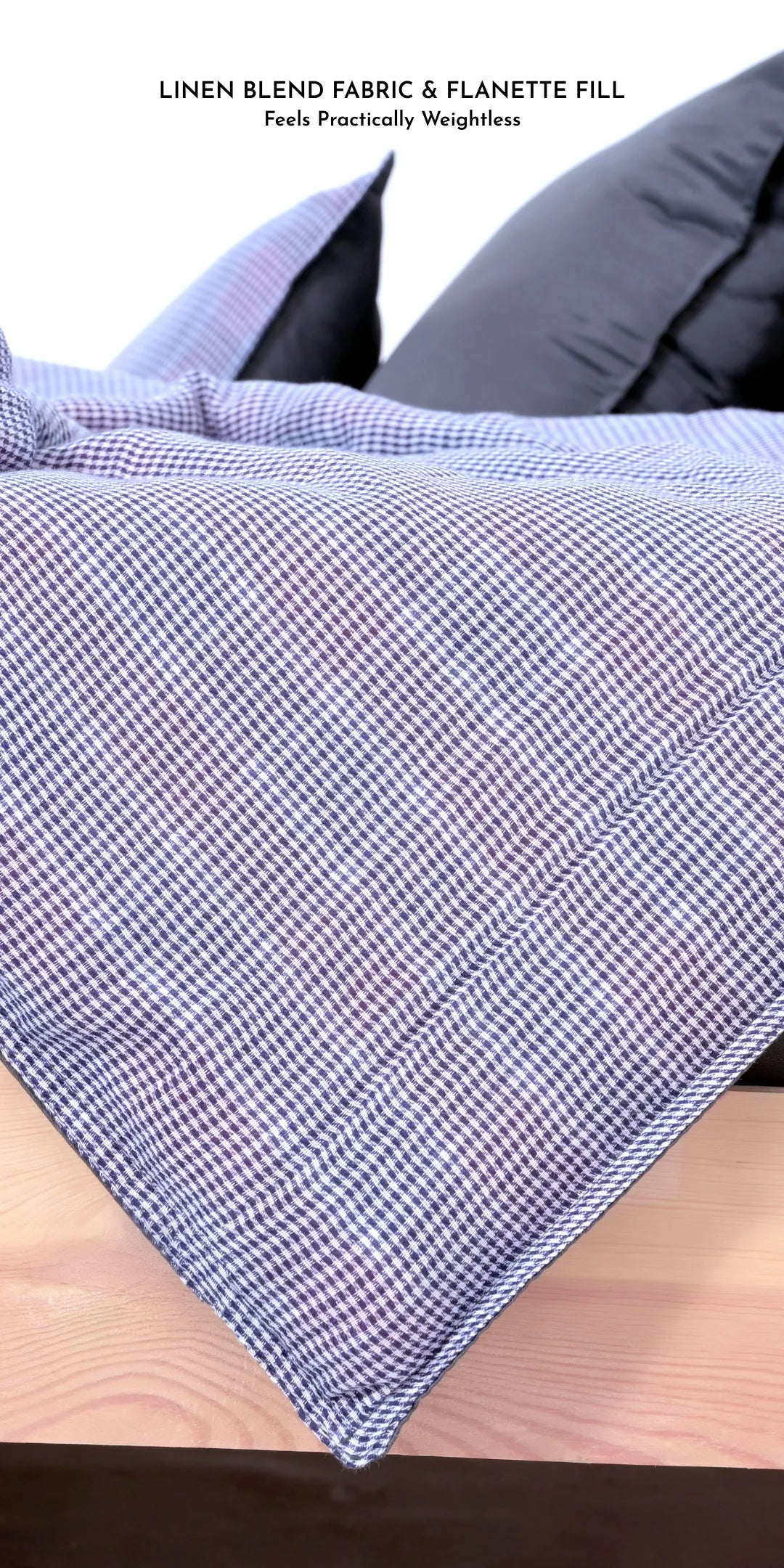 Linen Blend AC Comforter With 2 Pillow Cases and 1 Breakfast Pillow - Iskora
