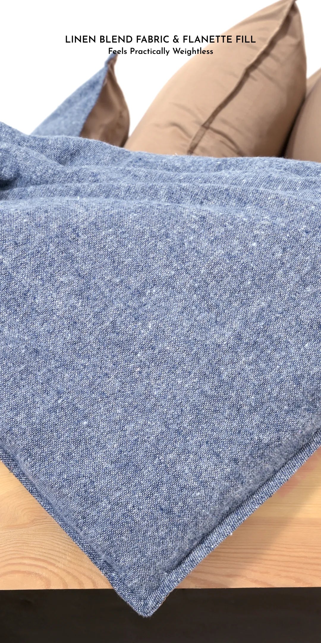 Linen Blend AC Comforter With 2 Pillow Cases and 1 Breakfast Pillow - Fleck