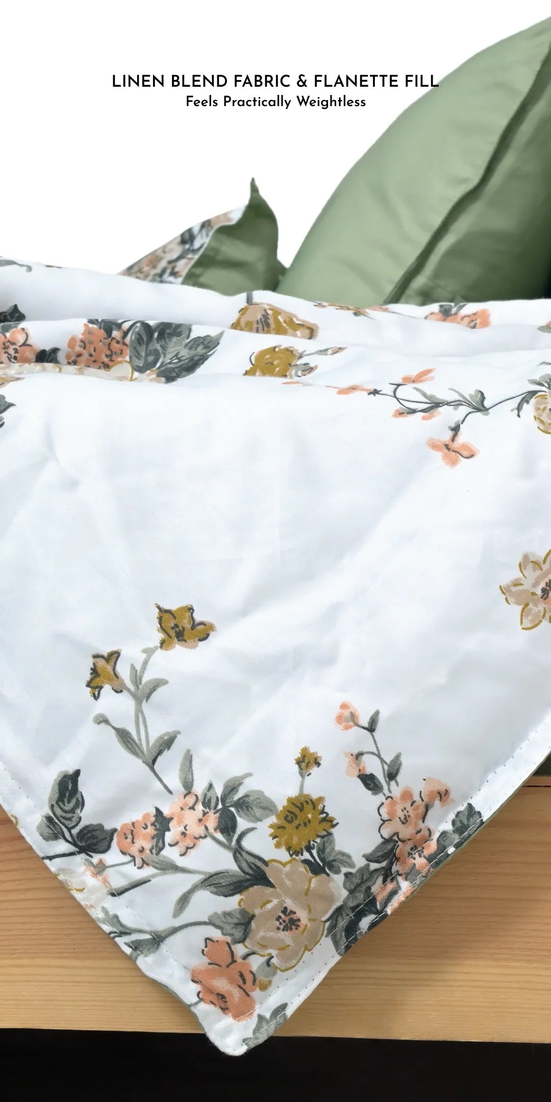 Zarf AC Comforter With 2 Pillow Cases and 1 Breakfast Pillow - Ember