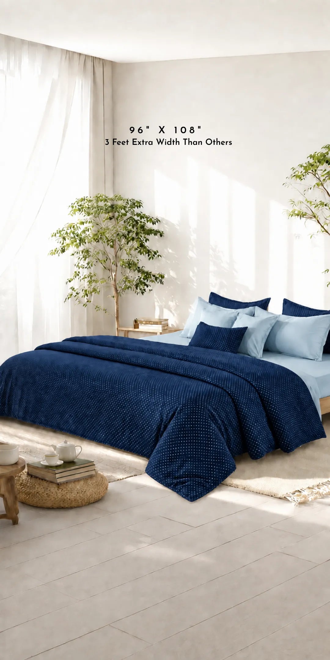 Linen Blend AC Comforter With 2 Pillow Cases and 1 Breakfast Pillow - Nebula