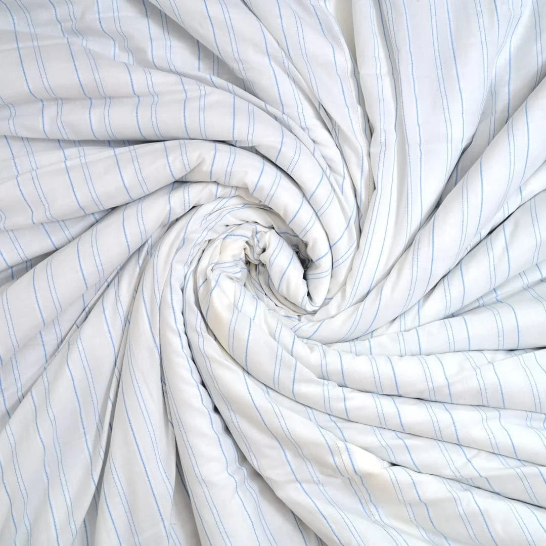 Linen Blend AC Comforter With 2 Pillow Cases and 1 Breakfast Pillow - Shore