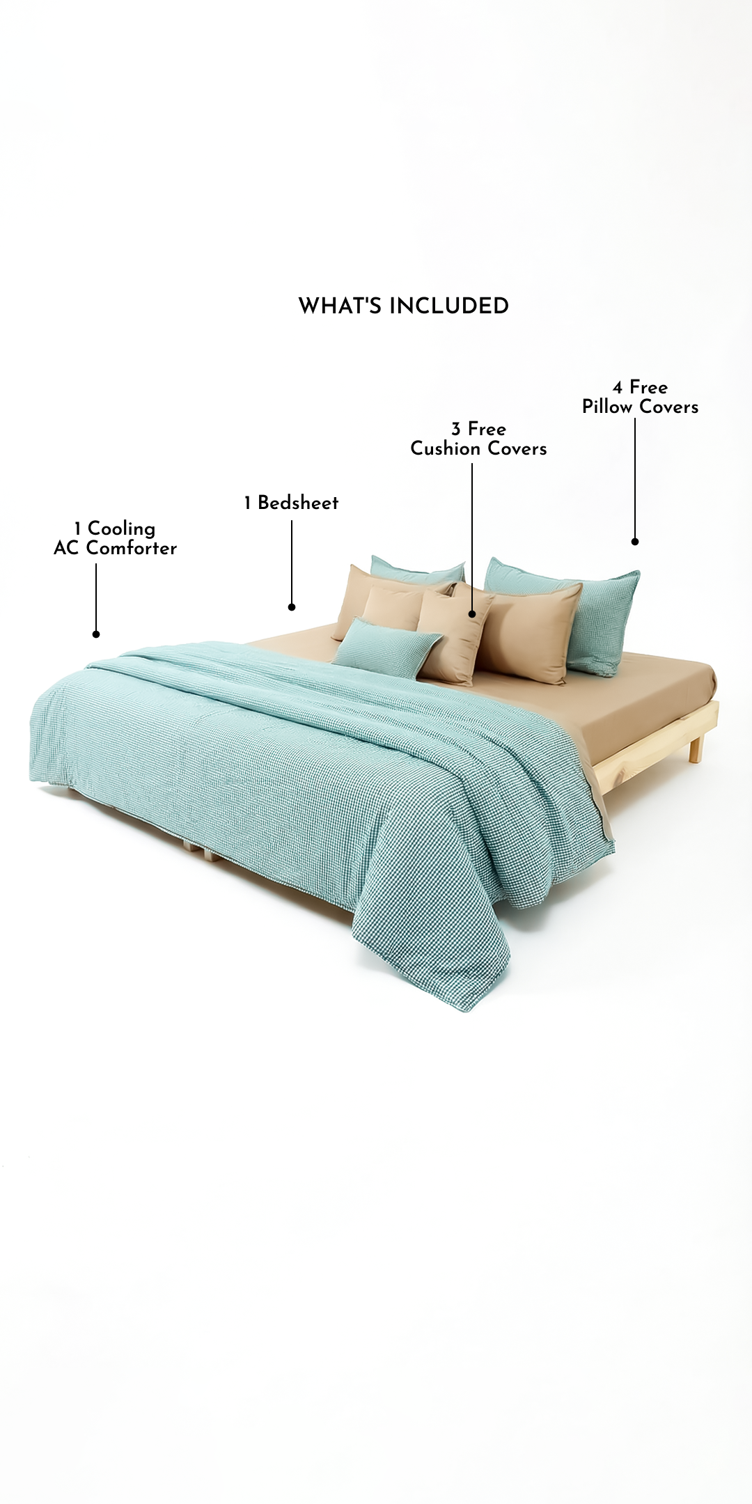 Zarf Linen Blend Bedding Set Of 9 - Brume