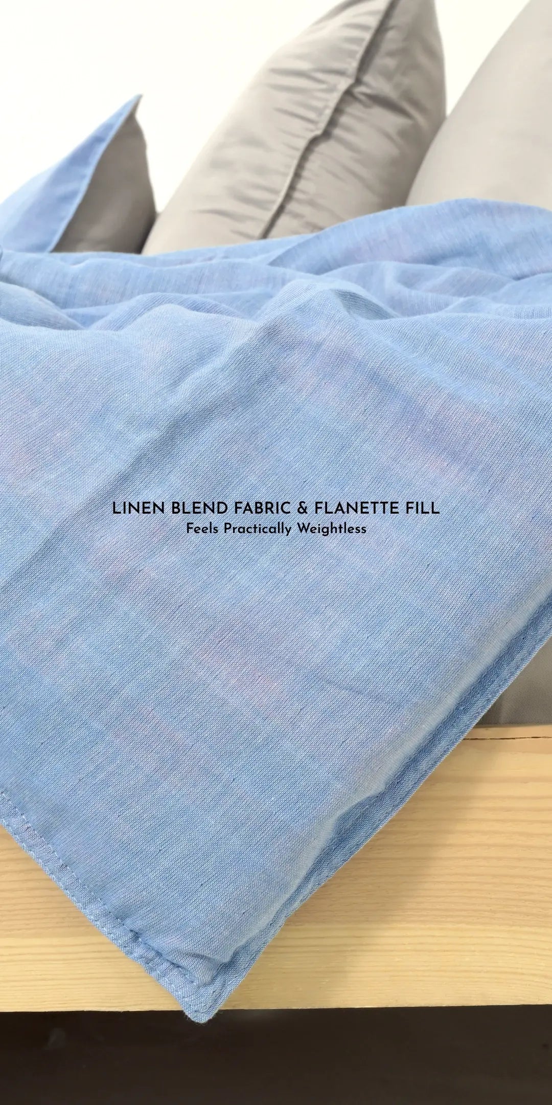 Linen Blend AC Comforter With 2 Pillow Cases and 1 Breakfast Pillow - Xavia