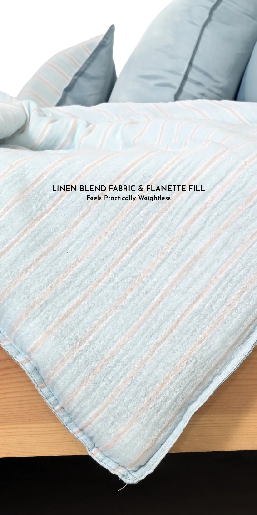 Linen Blend AC Comforter With 2 Pillow Cases and 1 Breakfast Pillow - Mirelle