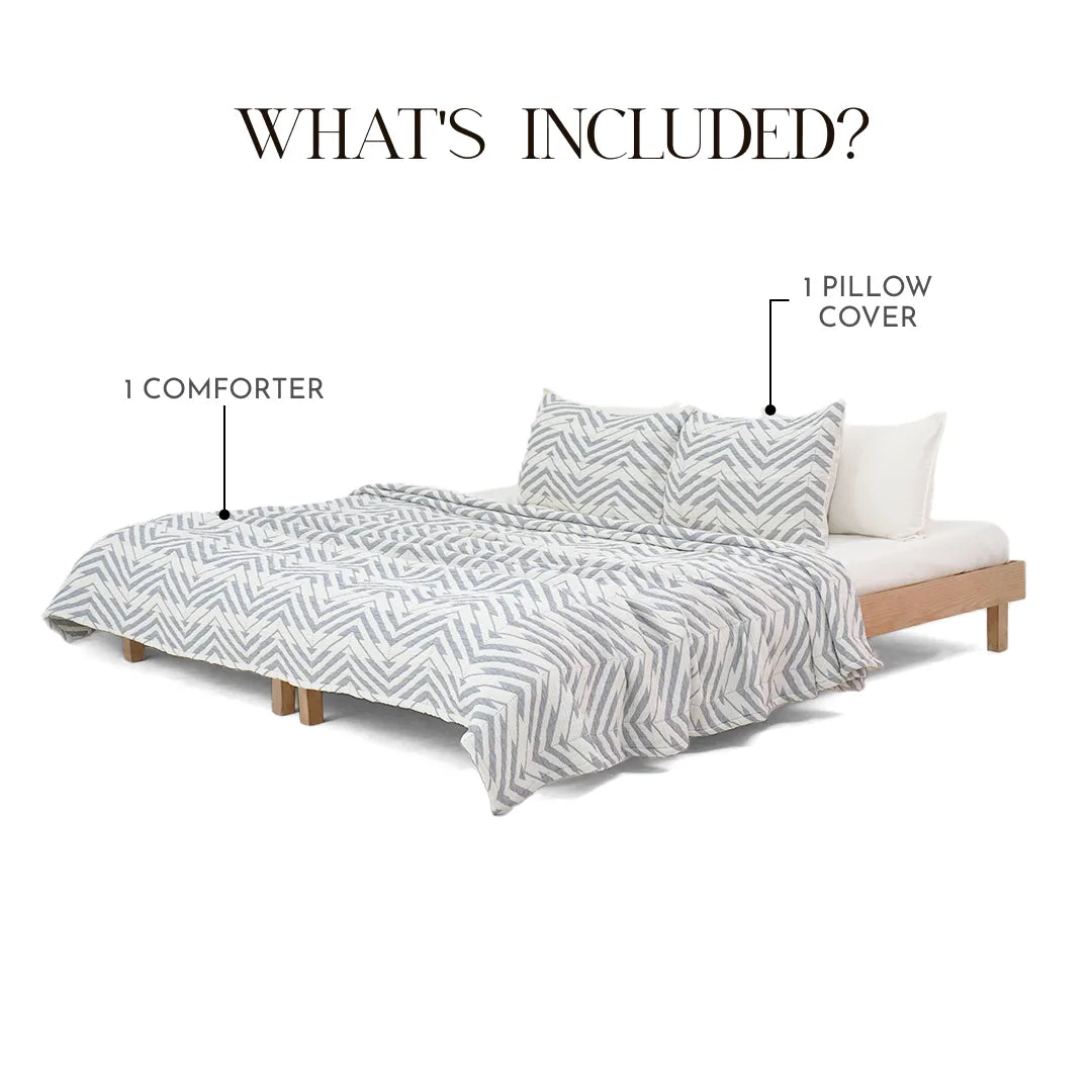 Zarf All-Season Plush Baby Size AC Comforter With 1 Pillow Case - Sapphire