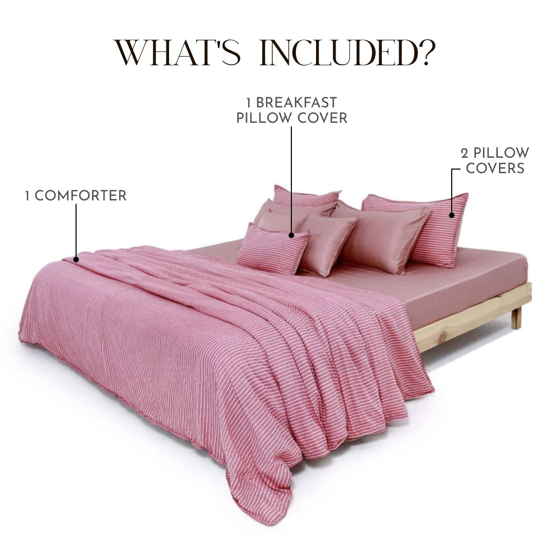 Linen Blend AC Comforter With 2 Pillow Cases and 1 Breakfast Pillow - Sero