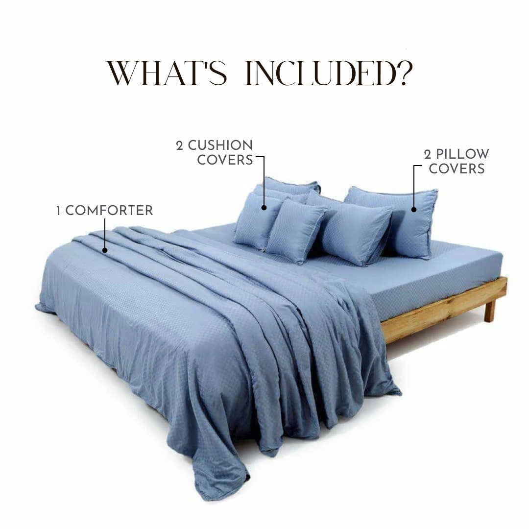 ZARF Egyptian Cotton Comforter With 2 Pillowcases & 2 Cushion Covers - Sienna