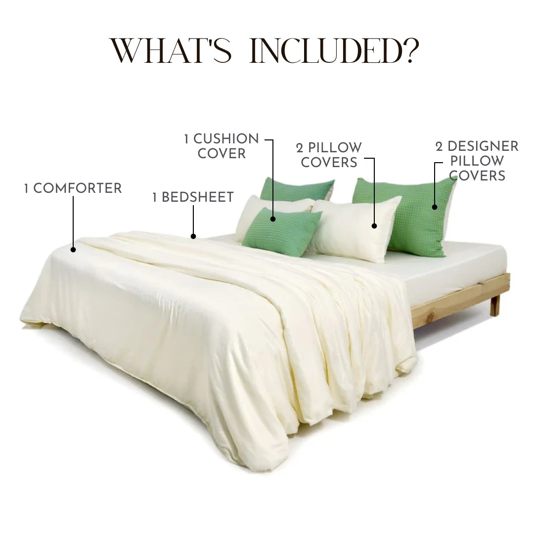 Zarf Italian Staple Weave Bedding Set Of 7- Zyra