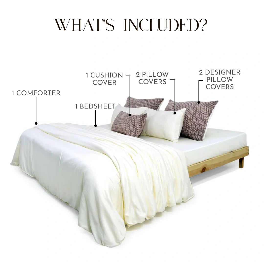 Zarf Italian Staple Weave Bedding Set Of 7- Marquisa