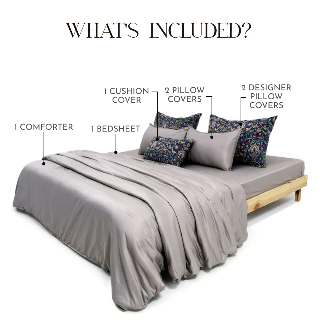 Zarf Italian Staple Weave Bedding Set Of 7- Prestige