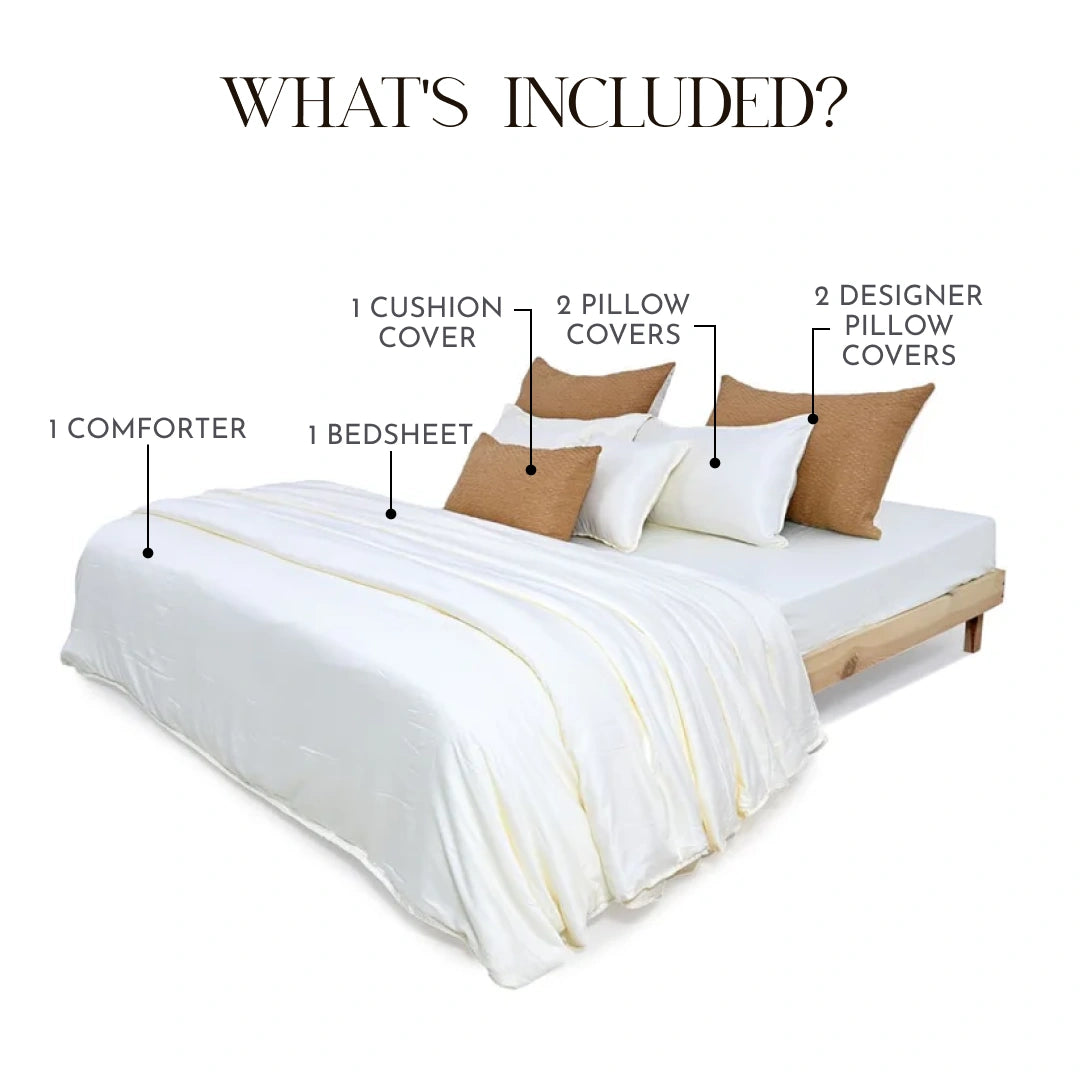 Zarf Italian Staple Weave Bedding Set Of 7- Zuri